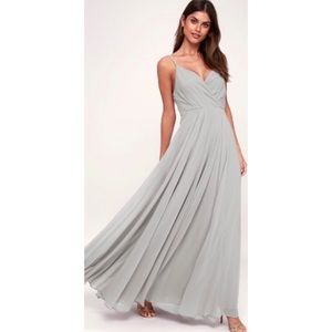 Grey Maxi Bridesmaid Dress